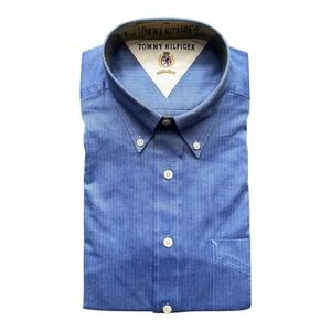 Vintage Tommy Hilfiger Classic Blue Button-Down Shirt size 16 34/35